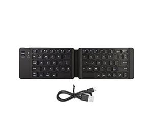 ANCLLO Wireless Mini Keyboard Foldable Keyboard Bluetooth 3.0 Ultra Slim Rechargeable Compatible with iOS Android Windows Smartphone Tablet Laptop
