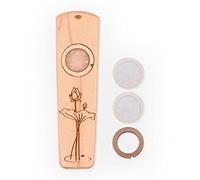 ANCLLO Wood Kazoo Portable Wooden Kazoo Guitar Ukulele Accompaniment Wind Instrument With Metal Gift Box（A）