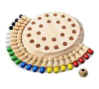 ANCLLO Wooden Color Memory Chess for Intelligent Logic and Brain Teaser Family Party Casual