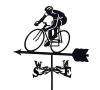 ANCNA Bicycle Riders Weather Vane Stainless Steel Garden Stake Weathervane Metal Wind Vane Wind Direction Indicator with Anti-Rust Coating for Garden Farm Decor Farmhouse Decorative