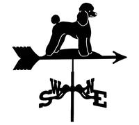 ANCNA Creative Metal Poodle Weather Vane Home Measuring Tool Stainless Steel Dog Wind Vane Measuring Tools for Outdoor Garden Decoration