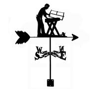 ANCNA Metal Weather Vane for Garden Decor Wind Direction Indicators Farmhouse Decorative with Carpenter Ornament Weathervanes Professional Measuring Tools
