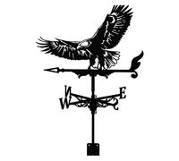 ANCNA Metal White Head Eagle Weathervane for Outdoor Garden Decoration Crafts Ornaments Iron Wind Vane Stainless Steel Yard Weather Vane Wind Direction Indicator Black