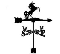 ANCNA Steed Unicorn Weathervane Metal Stainless Steel Wind Vane Retro Weathercock Wind Direction Indicator with Anti-Rust Coating Garden Patio Yard Ornament