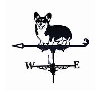 ANCNA-U Animal Corgi Weathervane 3D Metal Weather Vane Roof Weather Vane Measurement Wind Speed Direction Roof Decoration Accessories Garden Farm Patio Decoration