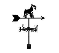 ANCNA-U Animal wind vane Stainless Steel Dog Puppy Weather Vane Direction Indicator Measuring Instrument Roof Installation weathervane Farm Scene Garden Deco Accessories,Schnauzer