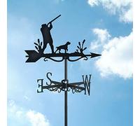 ANCNA-U Black Metal Hunter Dog Wind Weathervane Weather Vane Garden Ornament Wind Direction Indicators with Roof Mount for Shed Decorations,Pothunter