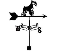 ANCNA-U Decorative Weathervane Schnauzer Puppy Ornament Weather Vane Direction Indicator with Anti-Rust Coating, Garden Stake Measuring Tool Yard Roof Mount Easy Use Vane