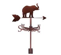 ANCNA-U Exquisite Stainless Steel Weathervane with Roof Mount, Creative Wind Direction Indicator Weathercock Bear Giraffe Elephant Decorations Gift for Outdoor Farm Yard Garden,Black,Bear