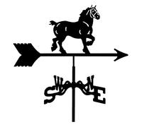 ANCNA-U Farmhouse Weather Vane Roof Mount, Animals Weathercock Stainless Steel Direction Indicator Kit Outdoor Bracket Weather Vane Measuring Tools,Horse