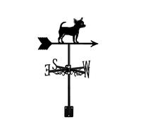 ANCNA-U Metal Weathervane Little Dog Animal Ornament Wind Direction Indicator Roof Decoration Accessories for Garden Patio Outdoor Yard, Chihuahua