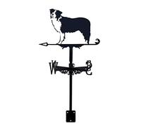ANCNA-U PrimaevalColossus Border Collie Metal Weather Vane Vintage Weathervane Wind Direction Indicator with Anti-Rust Coating for Outdoor Garden Sheds Barns Decoration