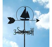 ANCNA-U Weather Vane Stainless Steel Direction Indicator Metal Ornamental Sailing Boat Ship Decor Measuring Tools for Farm Yard Garden Houses Patio Lawns,Sailing Boat