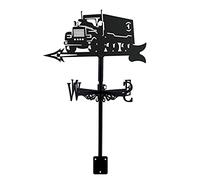 ANCNA-U Weathervane in Garden Outdoors Truck Weather Vane Stainless Steel Black Wind Direction Indicator Spray Paint Outdoor Sheds Iron Yard Roof Barns Decoration