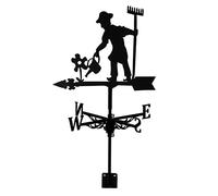 ANCNA-U Weathervanes Courtyard Metal Wind Vane Ornament Farmhouse Weather Vane Roof Mount Wind Direction Indicator Kit Outdoor Gardener Metal Bracket Weathercock for Cupolas Garden Yard Deco