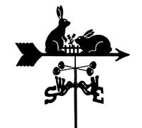 ANCNA-U wind vane Garden with Roof Mount Weathercock Wind Direction Indicator, Retro Garden Shape Metal weathervane, Creative Home Decor Ornament Gift Measuring Tool - Rabbit