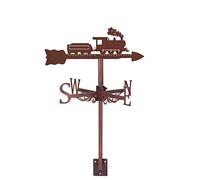 ANCNA-U wind vane Stainless Steel Train Steam Engine Ornament Weathercock Direction Indicator Measuring Roof Garden Outdoor Yard Decoration,Bronze,Locomotive
