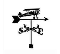 ANCNA Weather Vane for Garden, Biplane Metal Weathervane All Steel Construction Wind Direction Indicators Outdoor Farm Wind Vane Roof Decoration