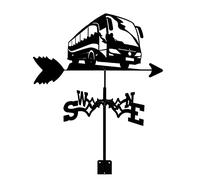 ANCNA Weathervane Bus Stainless Steel Weather Vane Spray Paint Wind Vane Outdoor Sheds Iron Wind Direction Indicator Measuring Tool Yard Roof Barns Decoration