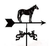 ANCNA Weathervane Cast Iron Horse Wind direction indicator with Roof Mount, Weather Vane Garden Metal Decorations Wind Direction Indicator for Outdoor Roof Farm Yard