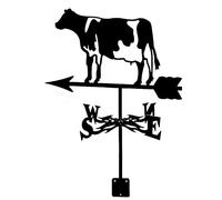 ANCNA Weathervane With Cows Wind Vane Stainless Steel Weather Vane Ornament Wind Direction Indicator Garden Stake Weathercock Measuring Tool