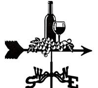 ANCNA Wine Bottle Garden Weathervane, Metal Weather Vane, Wind Direction Indicator with Anti-Rust Coating for Garden Farm Decor, Cast Iron Courtyard Wind Vane