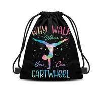 Ancnoz Glittering Gymnastics Drawstring Bag for Women Sparkling Backpack for Gym Cheer Gymnast Daughter