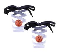 Ancnoz Gradient Flat Shoelaces with Basketball Shoe Charms 2 Pcs Replacement Shoe Laces Strings 3D Basketball Sneaker Decorations Accessories Cool Sports Gifts for Players Coaches Fans Son