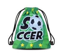 Ancnoz Soccer Drawstring Backpack Bag for Soccer Lover Football Sports Bag for Son Friend Birthday Game Day Gifts, Star, S