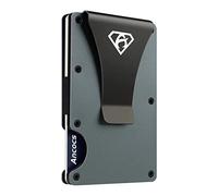 Ancocs Minimalist Design Aluminum Wallet - Metal Clip, NFC & RFID Blocking (Space Grey)