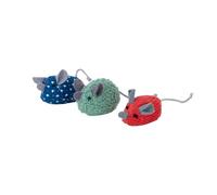 Ancol 3 Little Mice Catnip Plush Cat Toy, 15cm | Multitextured catnip mice toy with soft laces, designed to encourage batting, pouncing, chewing and active play.