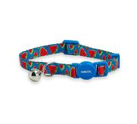 Ancol Adjustable Cat Collar with Safety Bell and Break Apart Buckle Fun Summer Watermelon Pattern