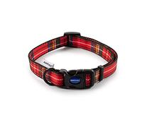 Ancol Nylon Adjustable Collar Red Tartan - 30-50cm