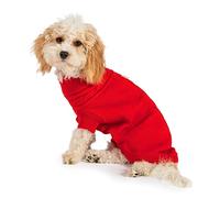Ancol Dog Jumper Cable Knit Woollen Sweater – Classic Knit, Leg Straps & Harness Hole – XS 25cm Red