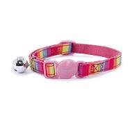 Ancol Cat Collar Pink Rainbow Patterned - Comfortable Pet Accessory with Break Away Buckle - Kitten Training Walking Neckband