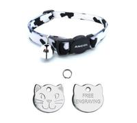ANCOL Cat Collar White Camouflage, Quick Release With Free Engraved Cat ID Tag & P&P