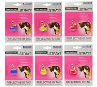 Ancol Cat Reflective ID Tag - Assorted Colours & Designs - Fish Shaped Reflective Identity Tag for Easy Identification - Fun & Functional for Cats - Random Colour Selection