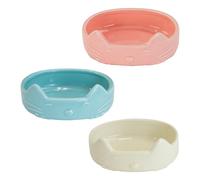 Ancol Ceramic Raised Cat Ear Dish, Shallow Whisker-Friendly Mixed Pack | Resists odours and bacteria while preventing tips and spills; dishwasher-safe build suits all flat-faced breeds.