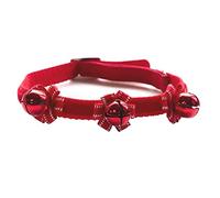 ANCOL CHRISTMAS CAT COLLAR RED COLLAR WITH VELVET STRIPE, BOWS AND BELLS