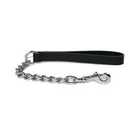 Ancol Classic Collection Leather Extra Heavy Chain Lead Black 50cm - DOG LEAD