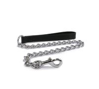 Ancol Classic Collection Leather Extra Heavy Chain Lead Black 80cm - DOG LEAD