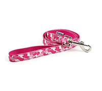 Ancol Combat Dog Lead Pink Camouflage Print Nylon Material Lightweight Weather Proof Trigger Hook Puppy Pet Walking Accessory - 1m x 19mm