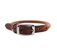 Ancol Comfortable Safe Round Leather Chestnut Collar Pet Training Accessory 45-54 Cm, Size 6