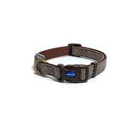 Ancol Country Herringbone Comfortable Safe Adjustable Brown Dog Collar Pet Training Accessory, 30-50 Cm