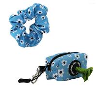 Ancol Daisy Patterned Poop Bag and Scrunchie - Sturdy Waste Bag Dispenser - Cute Puppy Dog Matching Pet Accessories