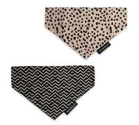 Ancol Dalmatian Zigzag Patterned Dog Bandana Soft Stylish Breathable Lightweight Machine Washable Adjustable Pet Puppy Scarf Neckerchief - Pack of 2