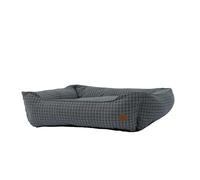 Ancol Dog Bed in Blue Check - Comfortable Indoors Snuggle Pad with Overstuffed Cushion - Cosy Puppy Mat Sleeping Place - Large 78 x 90cm