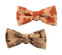 Ancol Dog Bow Tie - Comfortable 100% Recycled Fabric Clothing Pet Accessory, Puppy Tuxedo Fancy Dressing - Maple Leaf/Woodland Patterned