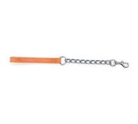 Ancol Heritage Extra Heavy Chain Lead with Leather Handle - Tan Welded Chrome Plated Durable Dog Walking Accessory - 50cm Size 7-9