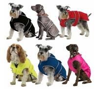 Ancol Muddy Paws All Weather Stormguard Dog Puppy Coat Chocolate - Waterproof Pet Jacket - Fleece Lining and Chest Protector - Elasticated Neck and Leg Straps - 30 cm Length up to 52 cm Girth - Small